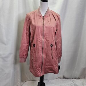 Miss London Black Label Mauve Pink Lightweight Jacket Size Large